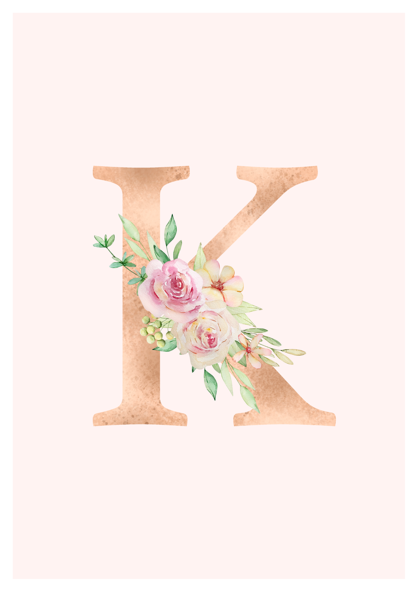K03 Personalisiertes Alphabet-Poster in aquarell: Ein Kunstwerk für Ihr Zuhause