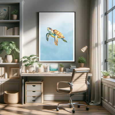 K15 "Meeresgleiter" - Aquarell Schildkröten-Poster