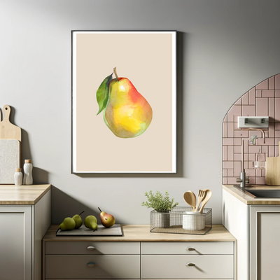 W17 Aquarell Birnen-Poster – Natürliche Eleganz für Ihr Zuhause