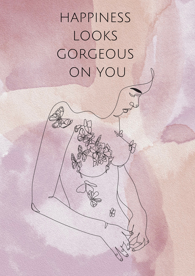 Happiness looks gorgeous on you - Aquarell Poster
