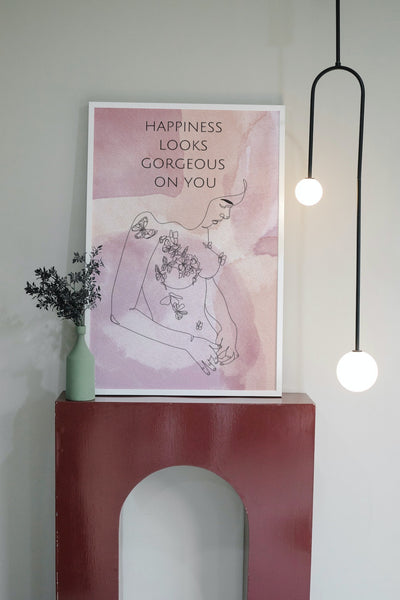 Happiness looks gorgeous on you - Aquarell Poster