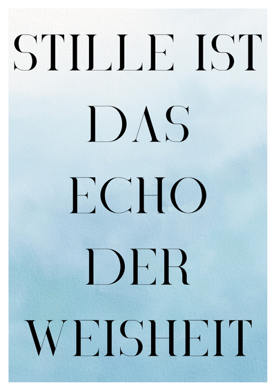 Zen-inspiriertes Typografie-Poster „Stille ist das Echo der Weisheit“ - Elegantes Wanddekor für Ruhe und Besinnung