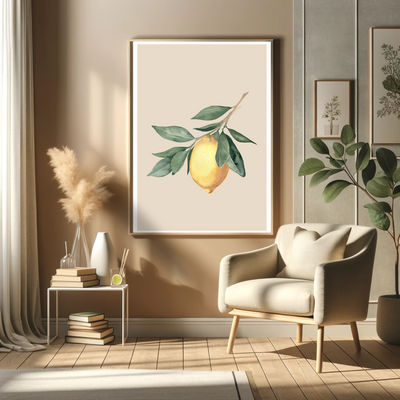 Frischer Akzent für Ihr Zuhause: Zitronen-Poster in Aquarell-Optik